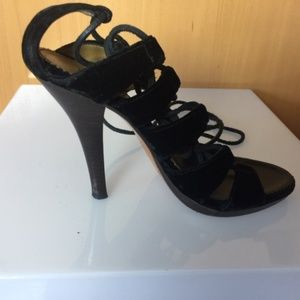 Shoes Black Velvet Heels by Yves Saint Laurent